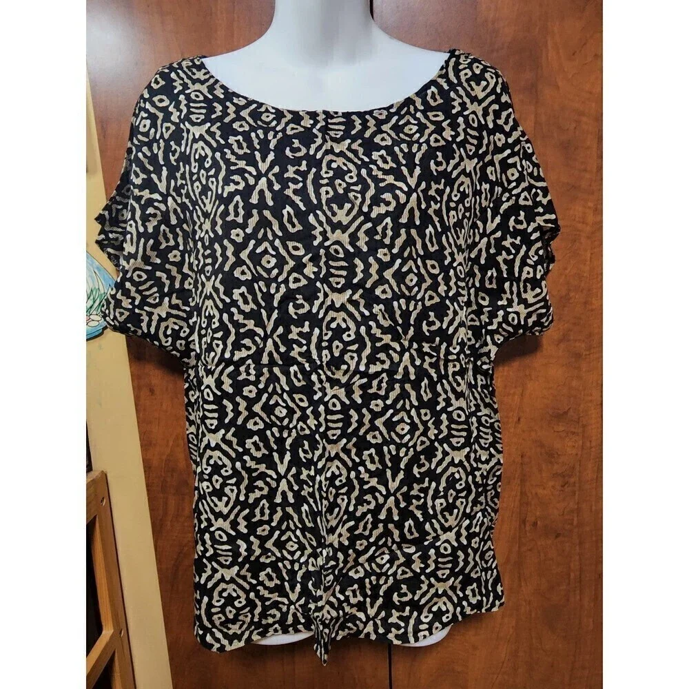Avon Style Vintage Abstract Print Oversized Blouse Top (M/L) - Picture 11 of 12